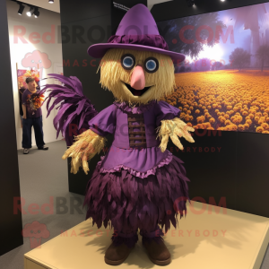 Paars Scarecrow mascotte...