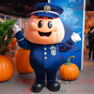 Navy Pumpkin mascot costume...