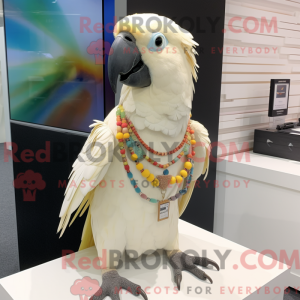 Cream Parrot maskot kostyme...