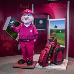 Magenta Golf Bag maskot...