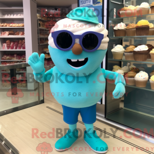 Turquoise Cupcake mascot...