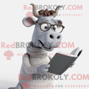 Grå Jersey Cow maskot...