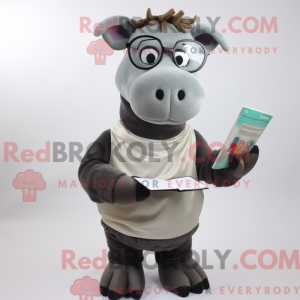 Grå Jersey Cow maskot...