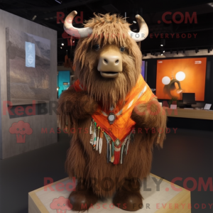 Brown Yak mascot costume...