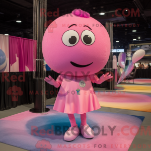 Pink Volleyball Ball maskot...