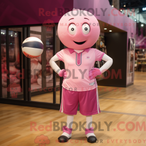 Pink Volleyball Ball mascot...