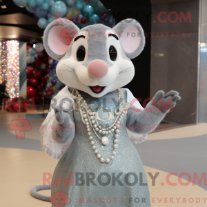 Silver Rat mascot costume...