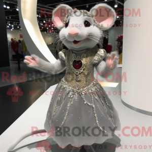 Sølv rotte maskot kostume...