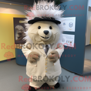 Cream Porcupine maskot...