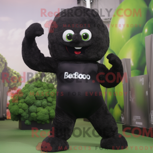 Sort broccoli maskot...