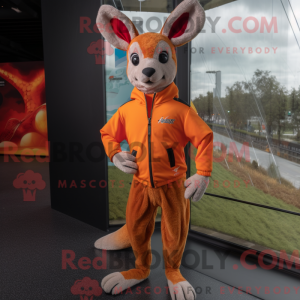Orange Känguru Maskottchen...