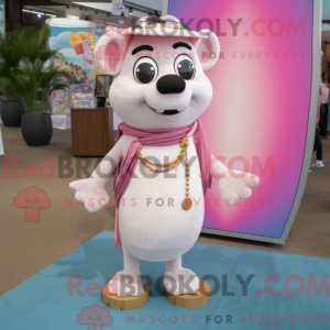 Cream Pink mascot costume...