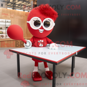Red Ping Pong Table mascot...