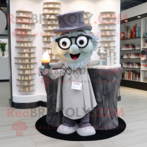 Grå doftljus maskot kostym...