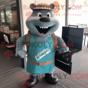 Postava maskota Teal Bbq...