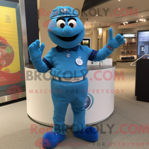 Blå armbånd maskot kostume...