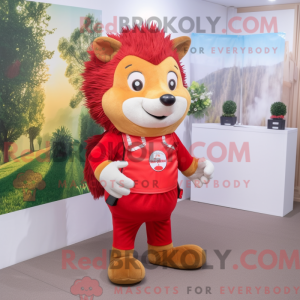 Red Hedgehog maskot kostume...