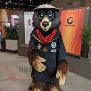 Black Elk mascot costume character dressed with a Windbreaker and Bracelets