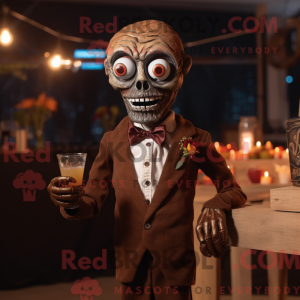 Brun Undead maskot kostume...