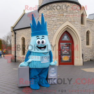Cyan Irish Castle maskot...