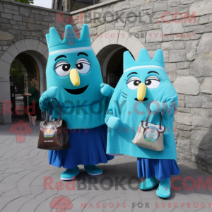 Cyan Irish Castle maskot...
