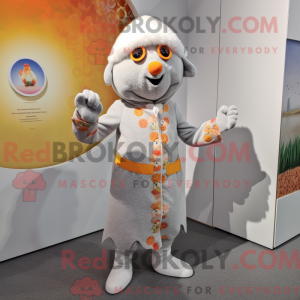 Sølv abrikos maskot kostume...