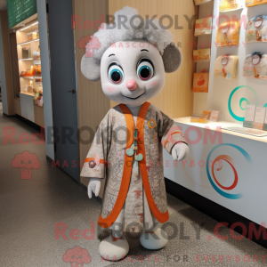 Sølv aprikos maskot drakt...