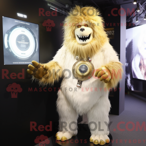Guld Yeti maskot kostume...