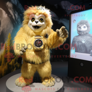 Gold Yeti mascot costume...