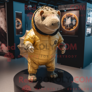 Guld Glyptodon maskot...