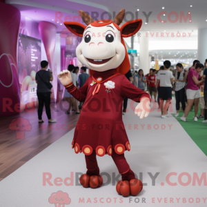 Maroon Cow-maskotdraktfigur...