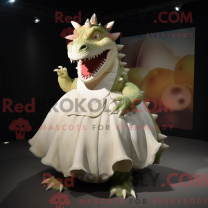 Creme Stegosaurus maskot...