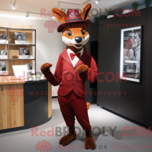 Maroon Rådyr maskot kostume...
