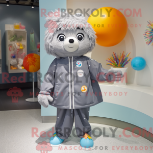 Grå jonglere maskot kostume...