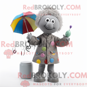Gray Juggle mascot costume...