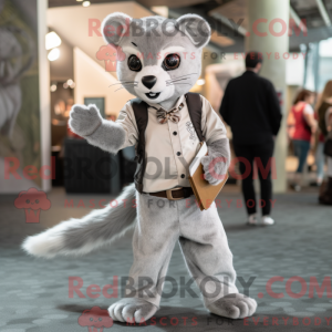 Sølv Marten maskot drakt...