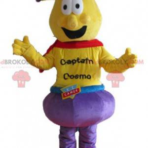 Capitão Cosmo alienígena mascote amarelo - Redbrokoly.com