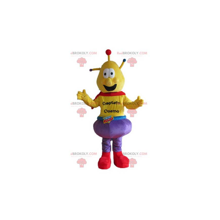 Capitão Cosmo alienígena mascote amarelo - Redbrokoly.com