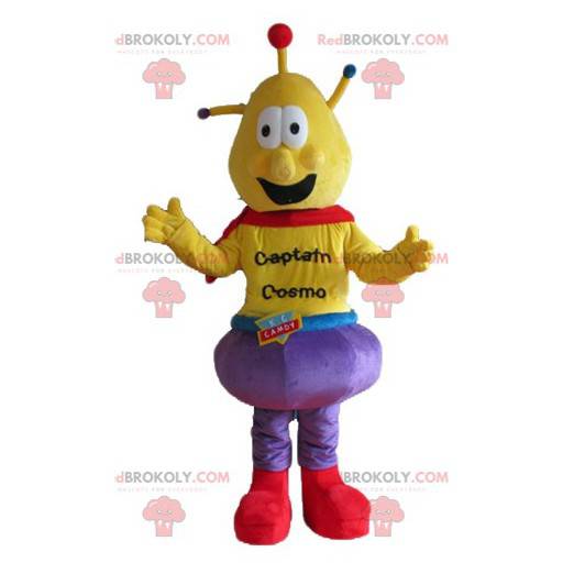 Capitão Cosmo alienígena mascote amarelo - Redbrokoly.com