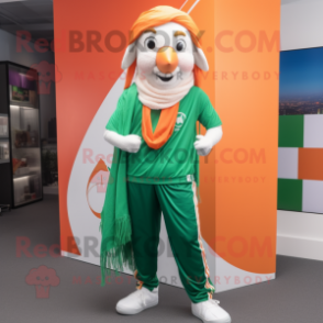 nan Irish Flag mascot costume character dressed with a Joggers and Scarves
