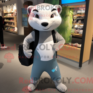 Gray Ferret mascot costume...