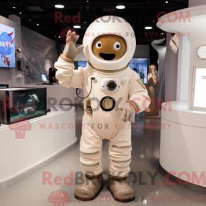 Beige Astronaut maskot...