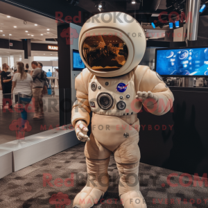 Beige Astronaut maskot...