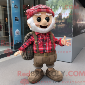 Fantasia de mascote Para Commando com camisa de flanela e bolsas - Mascotes do Para Commando - REBROKO_354284 - RedBrokoly.com
