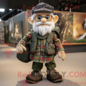 Fantasia de mascote Para Commando com camisa de flanela e bolsas - Mascotes do Para Commando - REBROKO_354287 - RedBrokoly.com