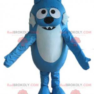 To-tone blå hundekat maskot - Redbrokoly.com