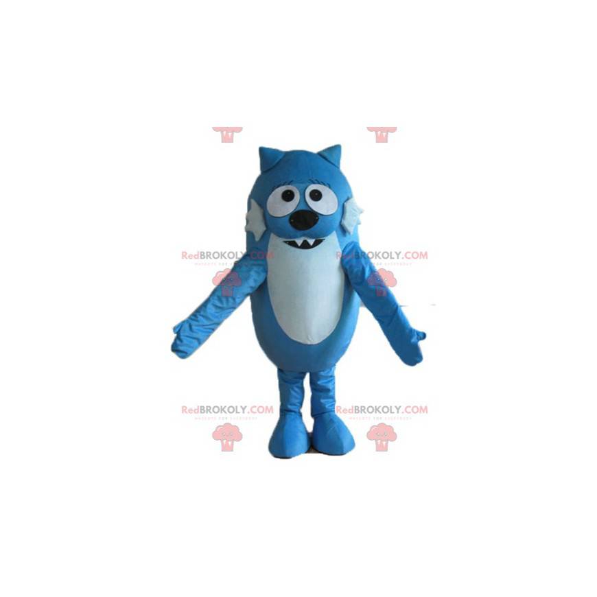 Mascote gato cão azul bicolor - Redbrokoly.com