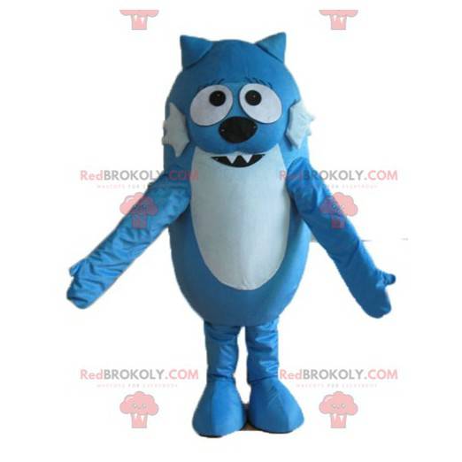 Mascotte de chat de chien bleu bicolore - Redbrokoly.com