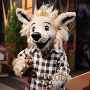 Creme Hyæne maskot kostume...