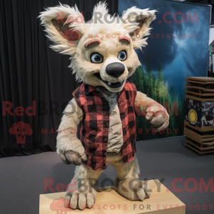 Cream Hyena mascot costume...